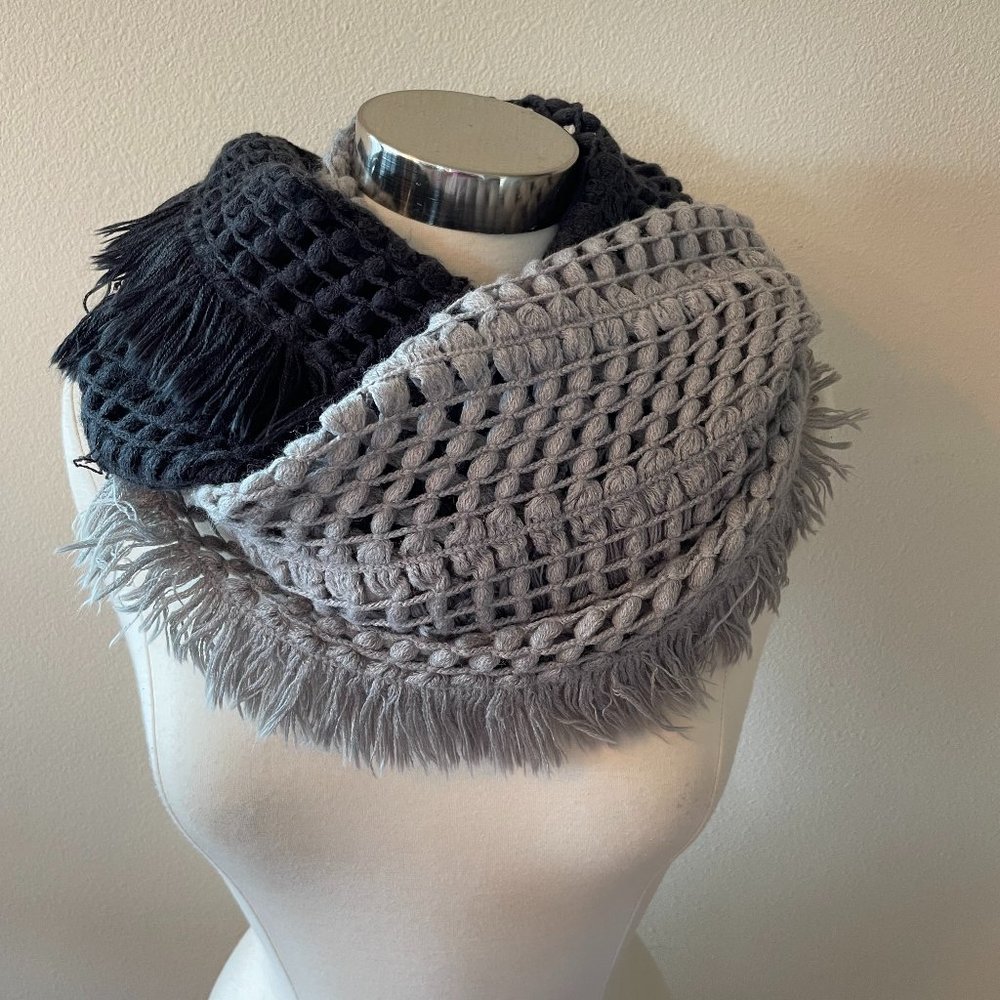 gray/black ombre infinity scarf